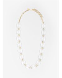 Kenneth Jay Lane | White Clear Bead Necklace | Lyst