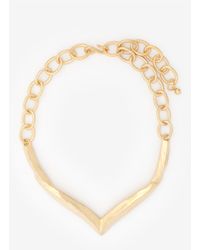 Kenneth Jay Lane | Metallic V-shape Panel Necklace | Lyst