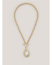Kenneth Jay Lane | White Oval Pearl Pendant | Lyst