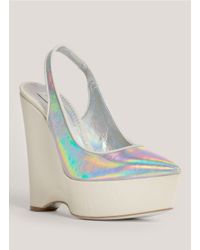 Stella McCartney | Metallic Holographic Pointed-toe Wedges | Lyst