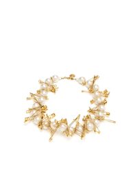 Tom Binns | White Large Single Strand Of Pearls Necklace with Large Safety Pins | Lyst