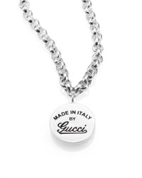 Gucci | Metallic Sterling Silver Signature Necklace for Men | Lyst