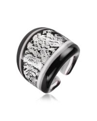 Antica Murrina - Cuba Black and White Murano Glass Ring - Lyst