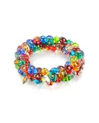 Antica Murrina | Multicolor Rubik - Murano Glass Drops Stretch Bracelet | Lyst