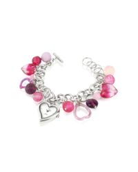 Antica Murrina | Purple Stardust Murano Glass Heart Charm Bracelet Watch | Lyst