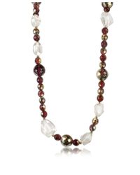 AZ Collection - Metallic Beaded Chain Necklace - Lyst
