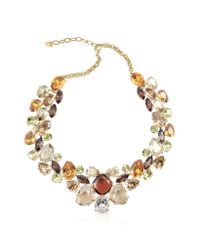 AZ Collection - Brown Multicolor Crystal Necklace - Lyst