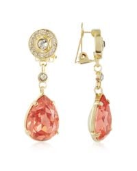 AZ Collection - Orange Clip-on Drop Earrings - Lyst