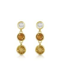 AZ Collection - Metallic Three-tone Drop Earrings - Lyst