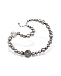 AZ Collection - Metallic Mirror Polished Ball Necklace - Lyst
