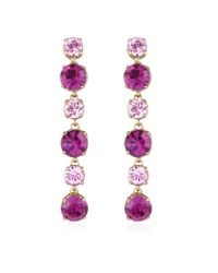 AZ Collection - Metallic Pink & Amethyst Drop Earrings - Lyst