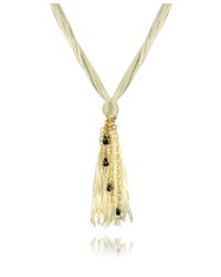 Daco Milano | Metallic Onyx Drops Multi-strand Sterling Silver Lace Necklace | Lyst