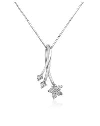 FORZIERI - Metallic 0.125 Ct Diamond Flower 18k Gold Pendant Necklace - Lyst