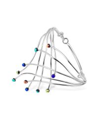FORZIERI - Metallic Fireworks Glass Stones Sterling Silver Cuff Bracelet - Lyst