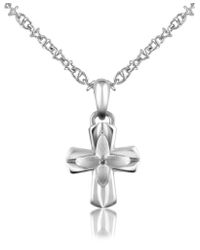 FORZIERI - Metallic Deco Diamond And Stainless Steel Cross Pendant Necklace for Men - Lyst