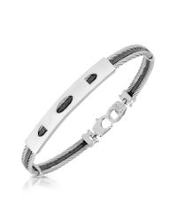 FORZIERI | Metallic Stainless Steel Bracelet With Rectangular Plaque for Men | Lyst