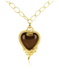 Just Cavalli - Metallic Snake - Heart Pendant Gold Plated Chain Necklace - Lyst