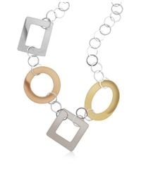 Mita Marina Milano - Metallic Big Sterling Silver and Rose Gold Necklace - Lyst