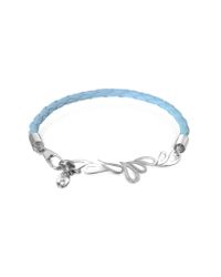 Sho London | Blue Mari Fiendship Leather And Sterling Silver Bangle | Lyst