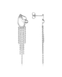Sho London | Mari Splash Fringe Earrings W/ White Crystal | Lyst
