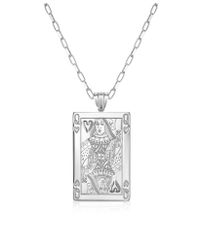 Sho London - Metallic Sterling Silver Queen Of Hearts Necklace - Lyst