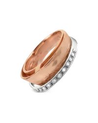 Torrini - Pink Tama - Diamond Channel 18k Rose Gold Band Ring - Lyst