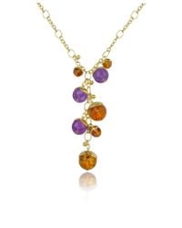 Torrini | Metallic Tulipani - Amethyst And Amber Charms 18K Gold Drop Necklace | Lyst