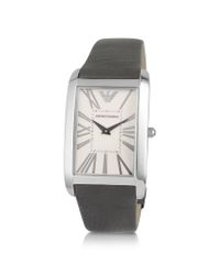 Emporio Armani | Brown Leather Dress Watch for Men | Lyst