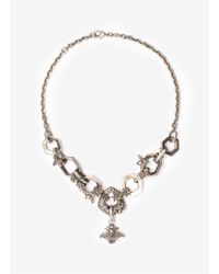 Alexander McQueen | Metallic Honeycomb Bee Skull Necklace | Lyst