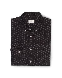 Club Monaco | Black Slimfit Printed Edward Shirt for Men | Lyst