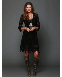 Free People | Black Mi Amore Lace Dress | Lyst