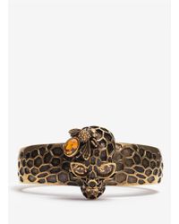 Alexander McQueen | Metallic Honeycomb And Skull Hinge Bangle | Lyst