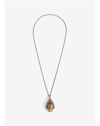 Alexander McQueen | Metallic Honeycomb Skull Pendant Necklace | Lyst
