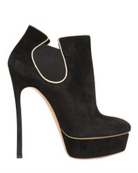 Lyst - Casadei 150mm Suede Low Boots in Black
