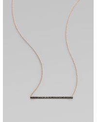 Diane Kordas | Metallic Black Diamond & 18k Rose Gold Bar Necklace | Lyst