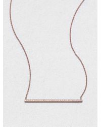 Diane Kordas | Metallic Diamond & 18K Rose Gold Bar Necklace | Lyst