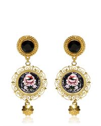 Dolce & Gabbana | Metallic Micro Mosaic Clip Earrings | Lyst