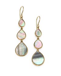 Ippolita | Metallic Black Shell 18k Gold Drop Earrings | Lyst