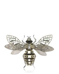 Lanvin | Metallic Swarovsky Covered Bee Shaped Brooch | Lyst