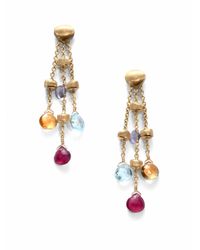 Marco Bicego | Metallic Paradise Semi-precious Multi-stone & 18k Yellow Gold Three-strand Drop Earrings | Lyst