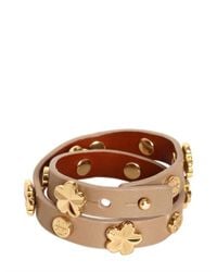 Tory Burch | Natural Leather Double Bracelet | Lyst