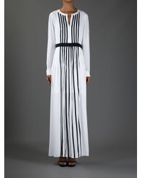 Lyst - Bcbgmaxazria Striped Long Dress in White
