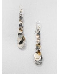 Gurhan | Metallic Sterling Silver 24k Gold Graduated Flake Drop Earrings | Lyst