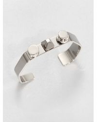 Saint Laurent | Metallic 3 Clous Asymetrical Sterling Silver Cuff Bracelet | Lyst