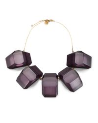 Stella McCartney | Black 14k Gold Faceted Statement Necklace | Lyst