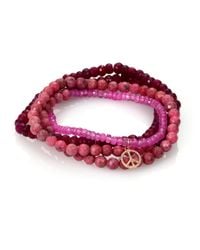 Sydney Evan | Diamond Pink Sapphire And Rhodonite Bracelet | Lyst