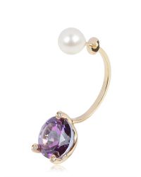 Delfina Delettrez | Purple Orange Triangle Mono Earring | Lyst