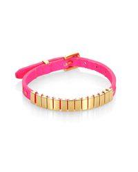 Michael Kors | Pink Jetset Slide Bead Lizard-embossed Leather Wrap Bracelet | Lyst