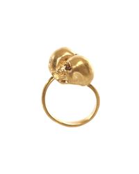 Alexander McQueen | Metallic Twin Skull Ring | Lyst
