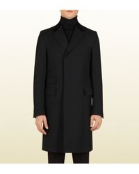 Gucci | Black Wool Equestrian Coat | Lyst